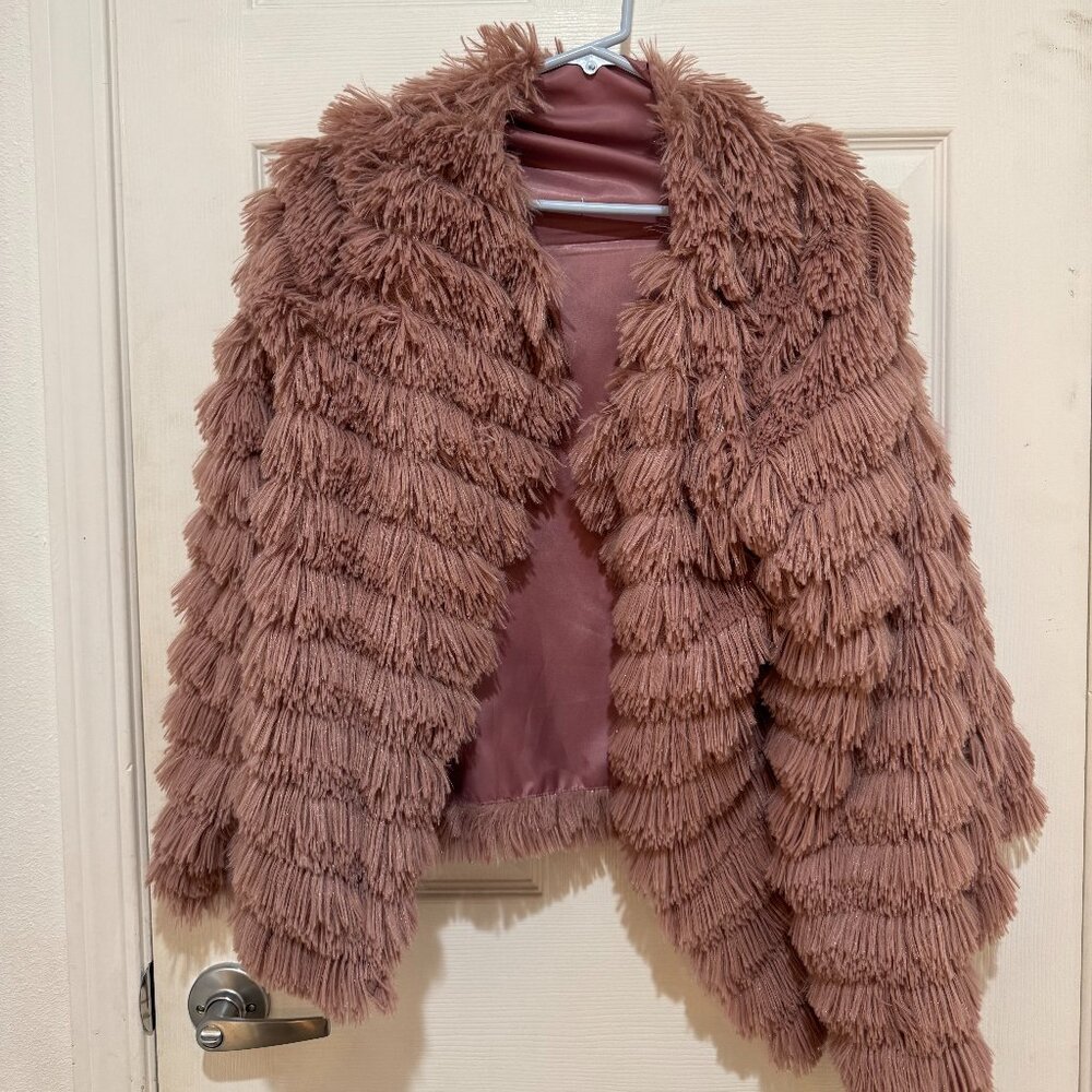 Shaggy faux fur parka